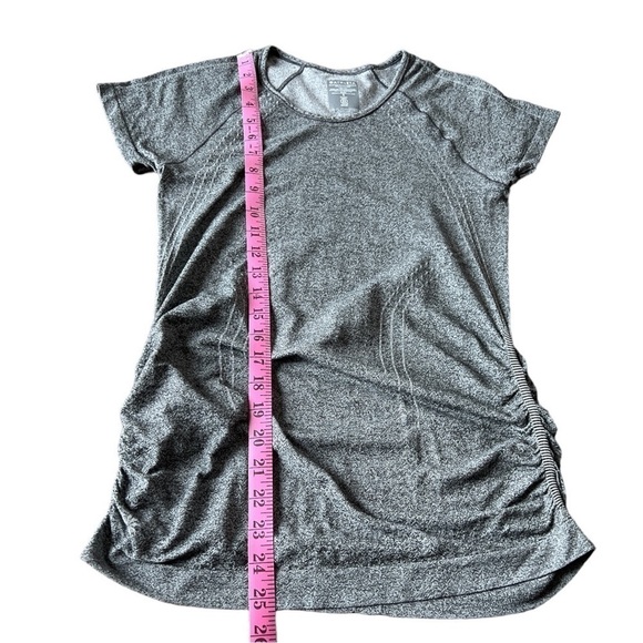 Athleta Women’s Speedlight Ruched Short Sleeve Grey Active Nylon Tshirt, Small - Picture 7 of 7
